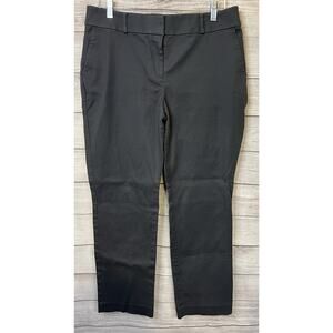 LOFT Pants Womens Size 10 Blue Curvy Cotton Flat Front Regular Fit Straight Leg